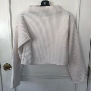 white cropped sweater